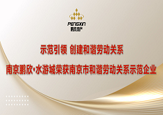 示范引领 创建和谐劳动关系——南京鹏欣•水游城荣获南京市和谐劳动关系示范企业